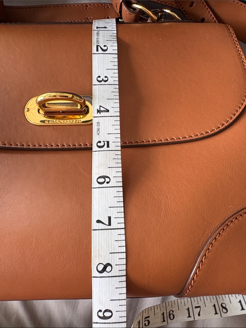 Ralph Lauren Tiffen Calfskin Leather Top-Handle/Shoulder Convertible Adjustable - Picture 11 of 15